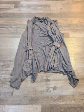 Storm small women's grey open front sleeveless cardigan